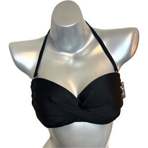 Bar III Womens Bikini Swimsuit Top Size Small Black Halter Molded Cup NEW